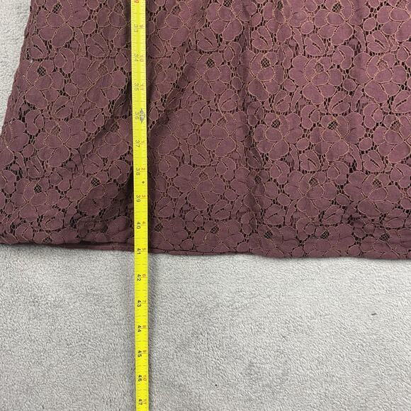 M.S.S.P. Dress Womens 8 Burgundy Floral Lace Overlay Sleeveless Scoop Neck Lined - Picture 13 of 13